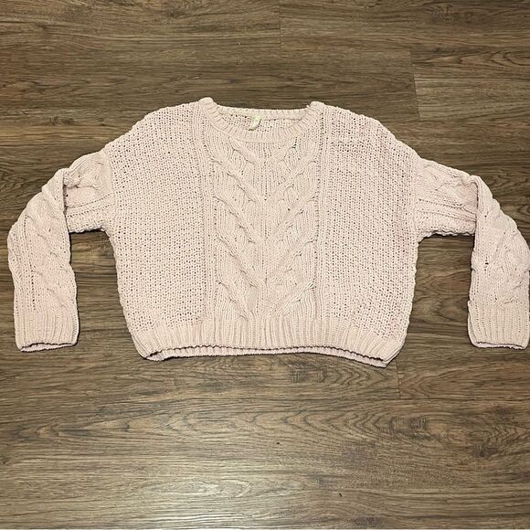 Aeropostale Blush Pink Cable Knit Long Sleeve Sweater Size Large - Picture 3 of 11